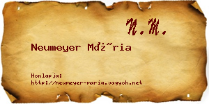 Neumeyer Mária névjegykártya